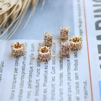 14k gold wrapped color preserving inlaid zircon snowflake bucket beads 5 5 9mm transfer beads loose beads original diy jewelry