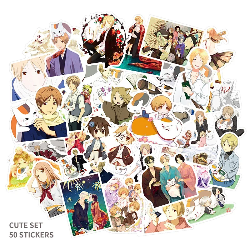 

50Pcs/set anime Natsume Yuujinchou Stickers Vinyl Waterproof Anime Stikcers for Bottle Laptop Skateboard Stickers Decals