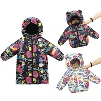 2021 kids winter fashion print jackets for girls boys hooded winter warm coat new jacket costume childrens clothing