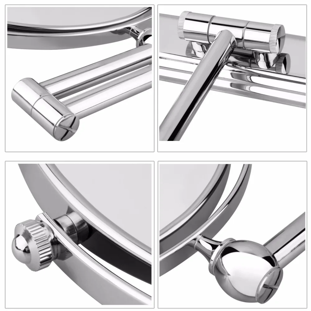 

Vidric bathroom wall mounted extended folding arm make up mirror magnifying bathroom mirror chrome dual FREE SHIPPING