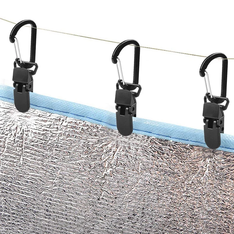 

Camping Tent Clip, Windproof Toothed Awning Tent Clip (with Screw Buckle), 25 Outdoor Tarp Clips