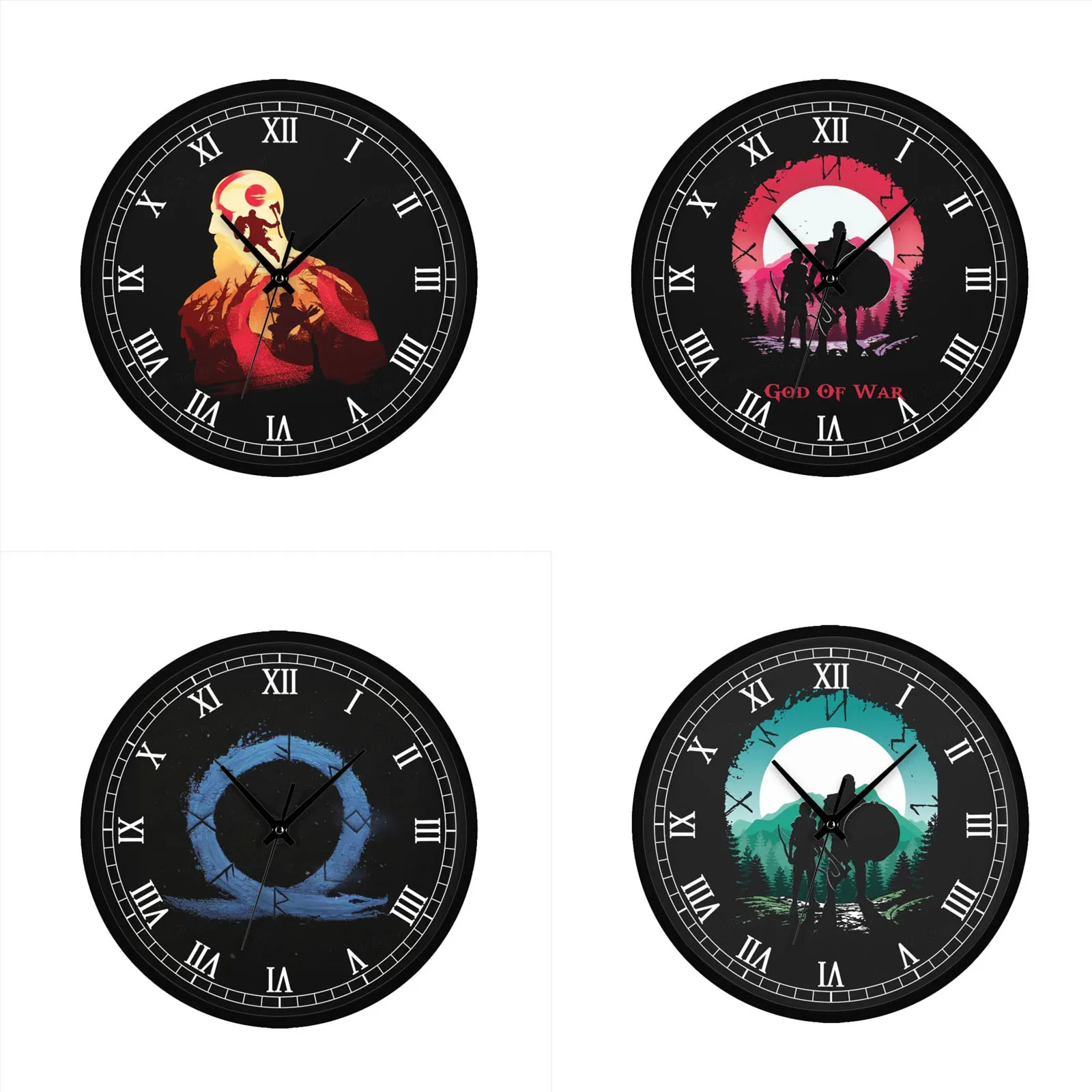 

Круглая декоративная настенная часа God Of War Kratos, большие декоративные часы для гостиной, спальни, офиса