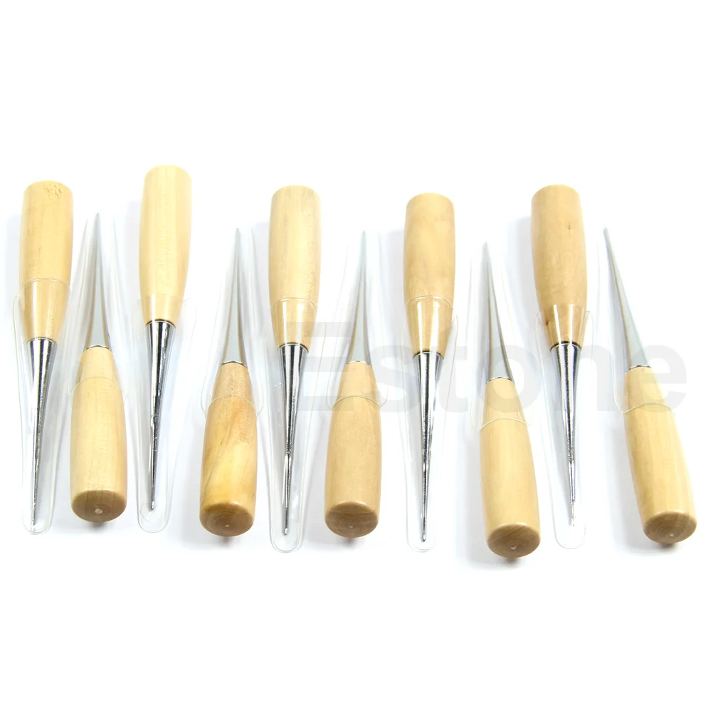 Новые профессиональные инструменты для шитья кожи шило с деревянной ручкой