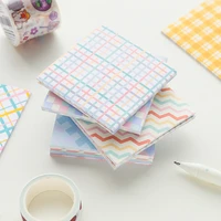 colorful curvilinear grid creative sticky notes mini notepad jk checkered viscous message paper student stationery 80 sheets