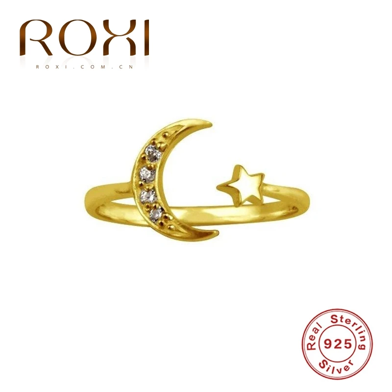 ROXI открытые кольца с простыми Луной и звездами для женщин девушек в саду на палец