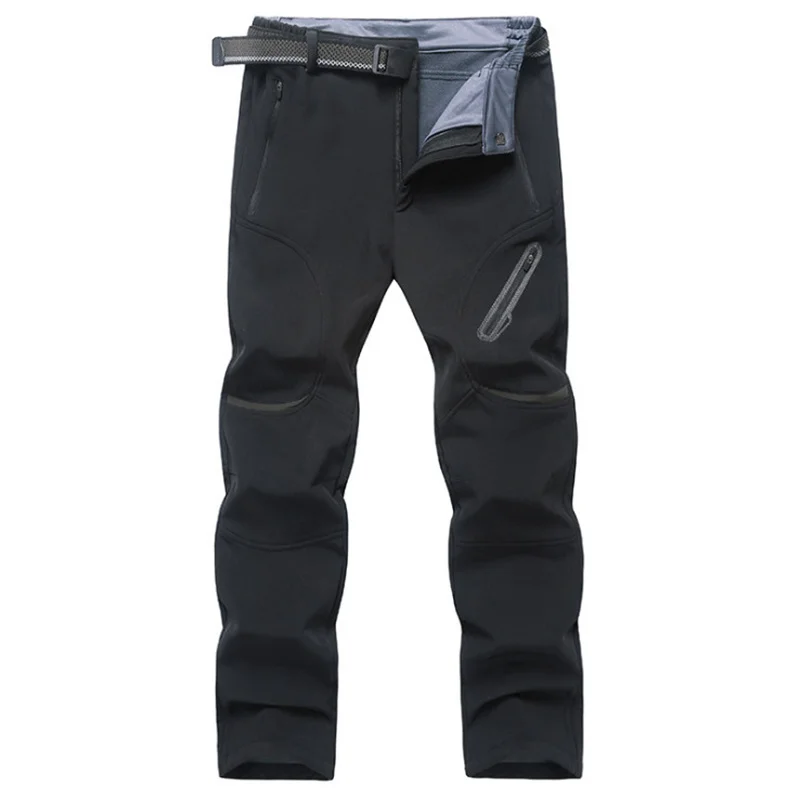 

New Autumn Winter Travel Trousers Men Fleece Softshell Pants Oversize Thermal Waterproof Pants Men Sports Trousers 9XL
