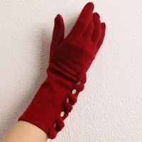 100 cashmere gloves women winter warm mittens long high quality natural fabirc elegant hand accessories girls christamas gift