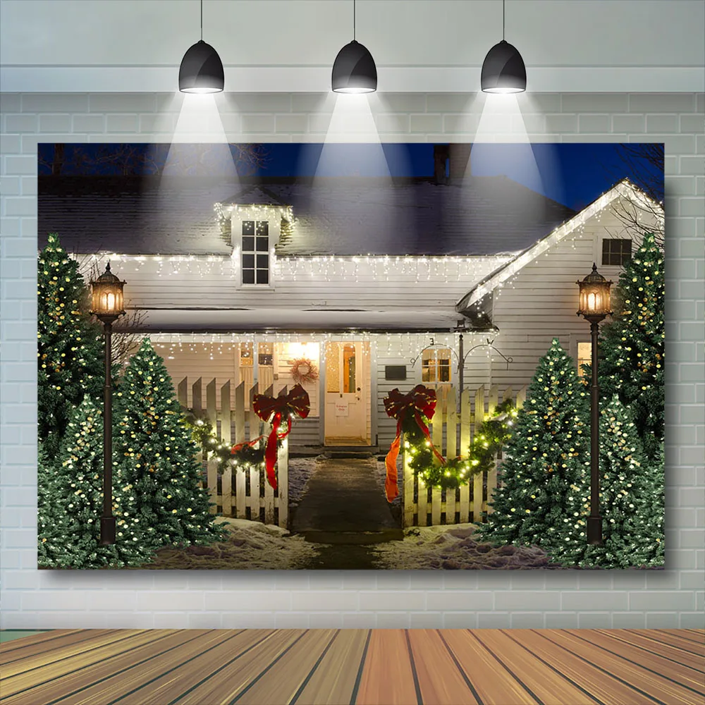 Фон для фотосъемки с изображением рождественского дома