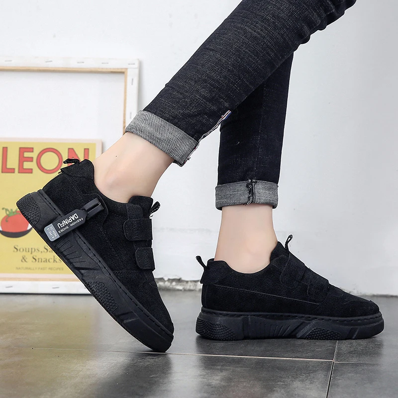 

Women's retro thick-soled Velcro sneakers Korean version of the new spring and autumn casual shoes sheep suede leather