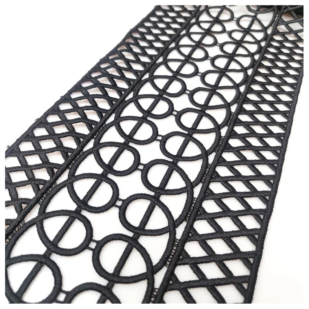 Ширина 15-16 см черная/Блестящая Кружевная аппликация украшение для вечеринки