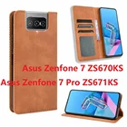 Чехол-книжка для Asus Zenfone 7 Pro, ZS671KS, кожаный, с магнитной застежкой