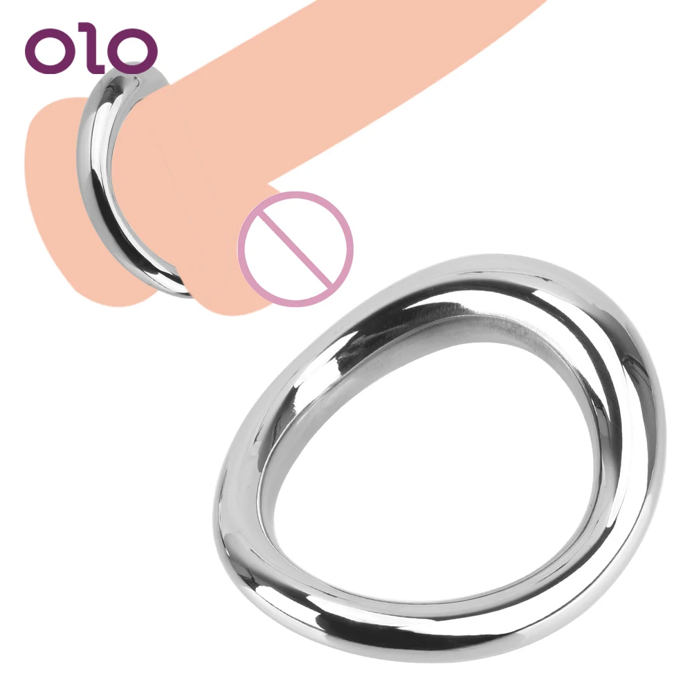 Оло Задержка эякуляции для пениса Связывание замок металлический Мошонка