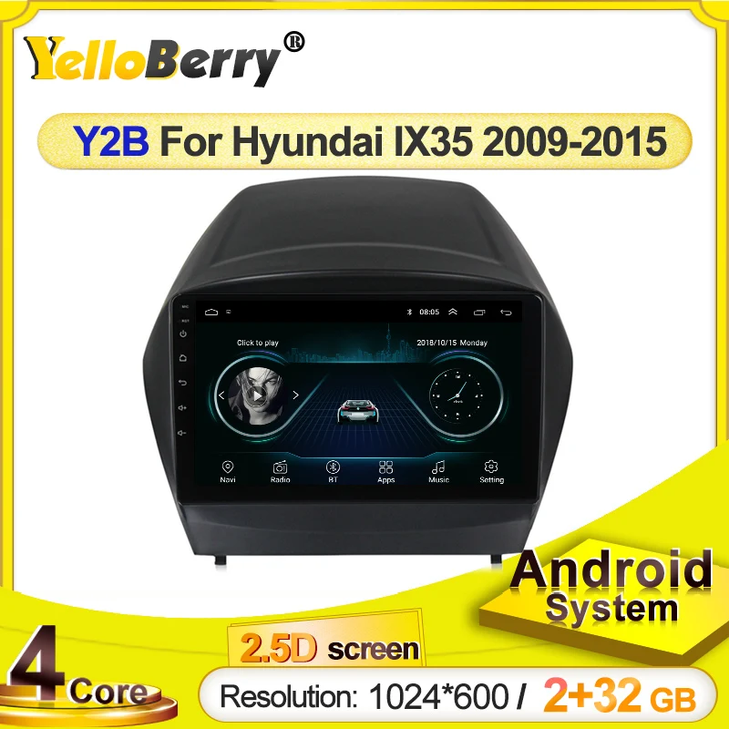 Автомагнитола 1024*600P Android 9 0 2 + 32 ГБ GPS для Hyundai IX35 2009 2015 мультимедиа IPS экран