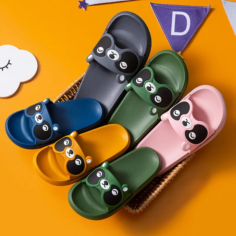 

2021 Children Summer Slippers Baby Cartoon Panda Floor Family Shoes Kids Home Beach Slippers Girls Boys Casual Slippers