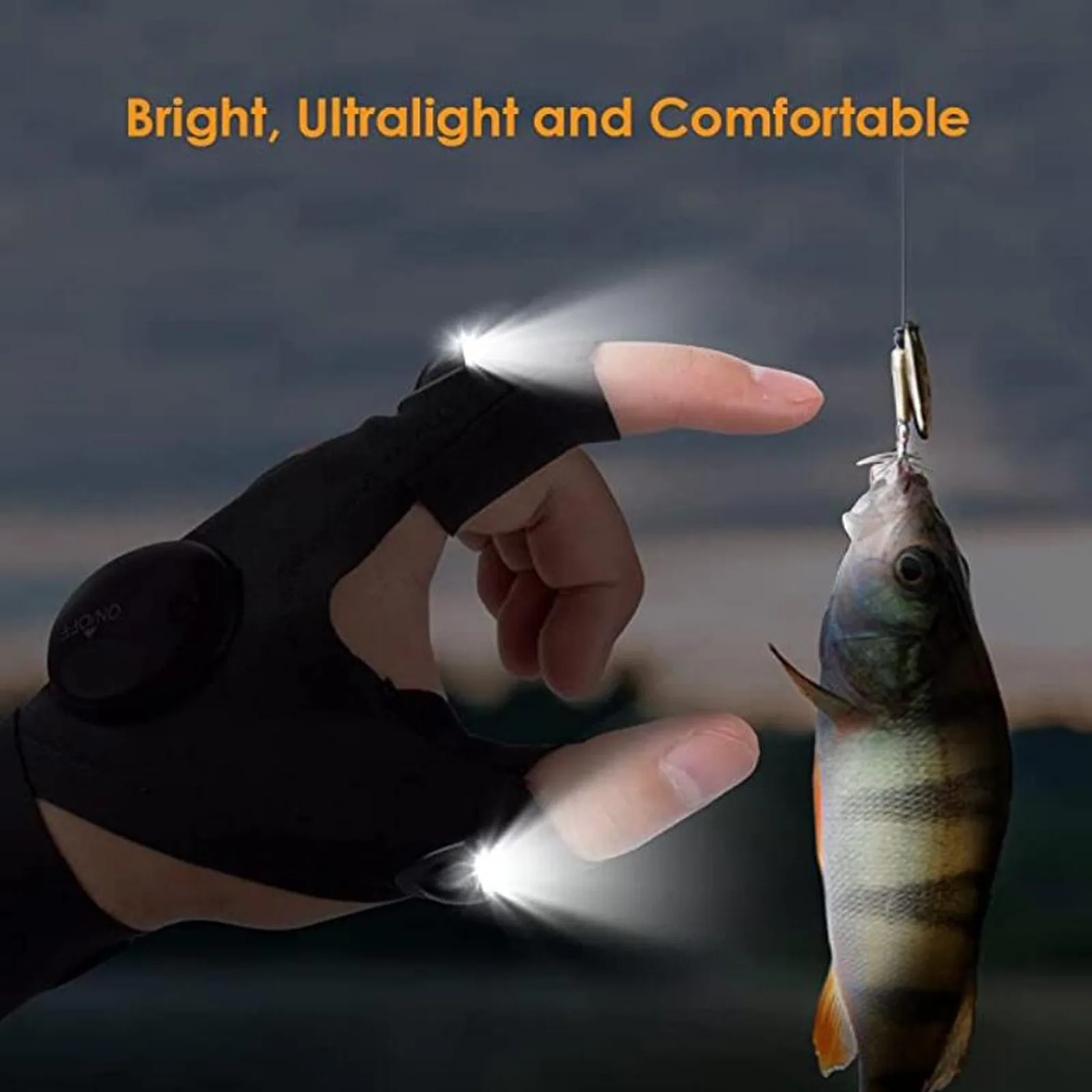 

Night Light Waterproof Fishing Gloves With Led Flashlight Rescue Tools Outdoor Gear Cycling Practical Durable Fingerless Gloves