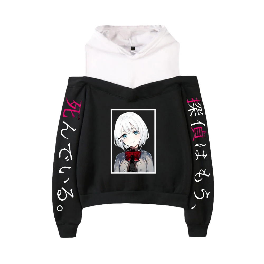 

Anime The Detective Is Already Dead Casual Women Off-the-shoulder Sweatshirt Girl Clothes Pullovers sleeve Streetwear Loose