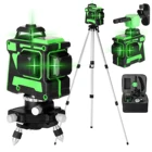 Лазерный 3D уровень, самонивелирующийся зеленый нивелир с 12 линиями, горизонтали и вертикали на 360 градусов с пересечением