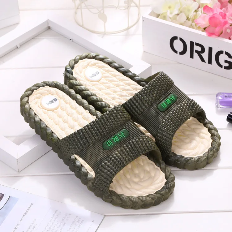 Korean Style Summer Slipper Tide Home Indoor Bath Non-Slip Bathroom Slippers Men Beach Flip Flops Slipper for Men Indoor Shoes