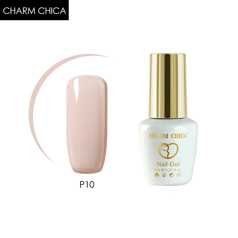 Шарм CHICA УФ лак для ногтей розовый телесный гель удаляющийся замачиванием 6 мл