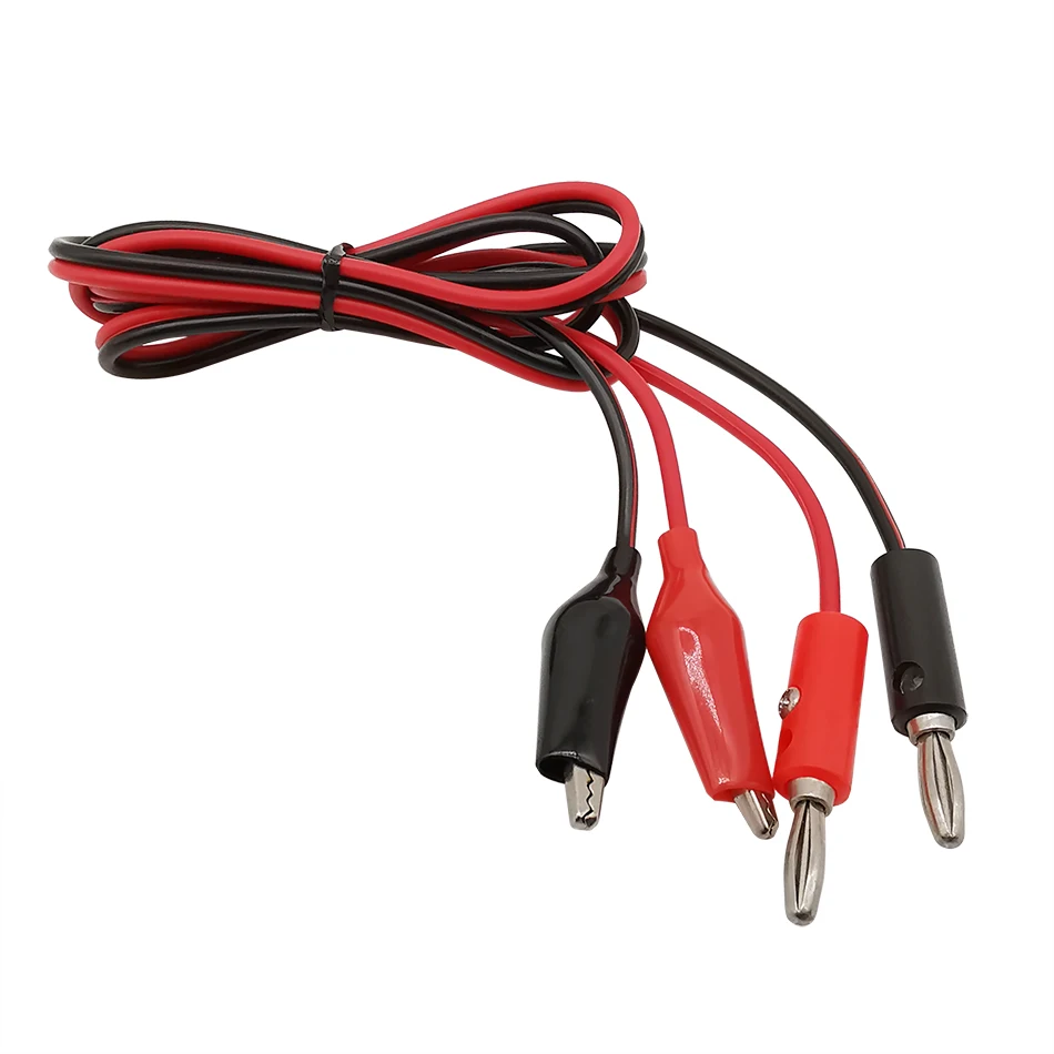 Sonda de Teste de Clipe 1m para Multímetro Lote Dupla Banana Plug-silicone Chumbo Multímetro Jacaré Cabo Comprimento 5 Pçs –