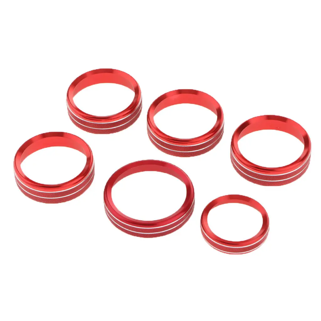 

Упаковка из 6 кнопок для автомобильного аудио кондиционера, декоративная твист-переключатель, кольцо для отделки для Ford F150 2016-2018 (красный)