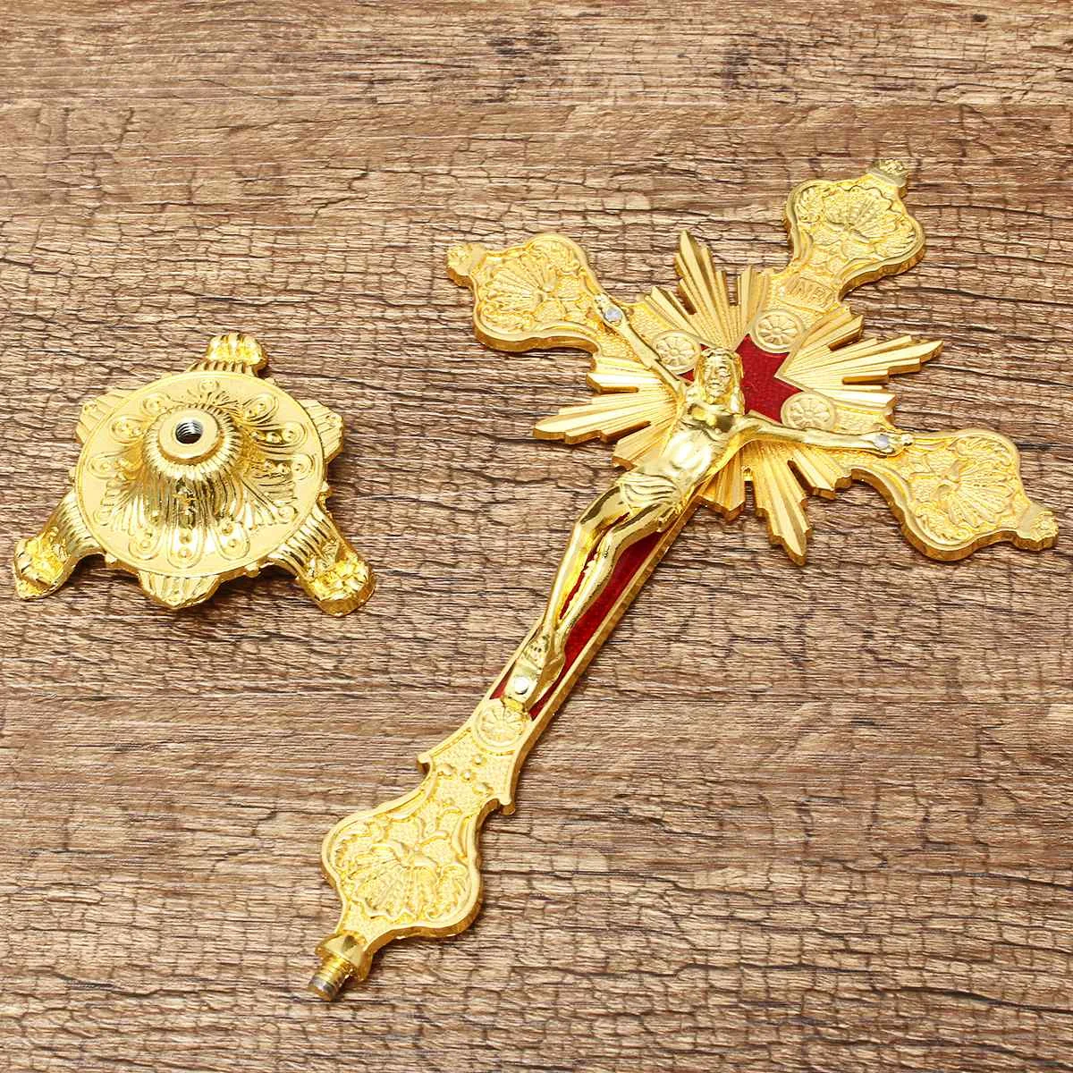 

Фигурки церковных реликеров 25,5 см, Распятие Иисуса Христа на подставке, крестовое распятие на стену, античное украшение для дома, часовни, З...