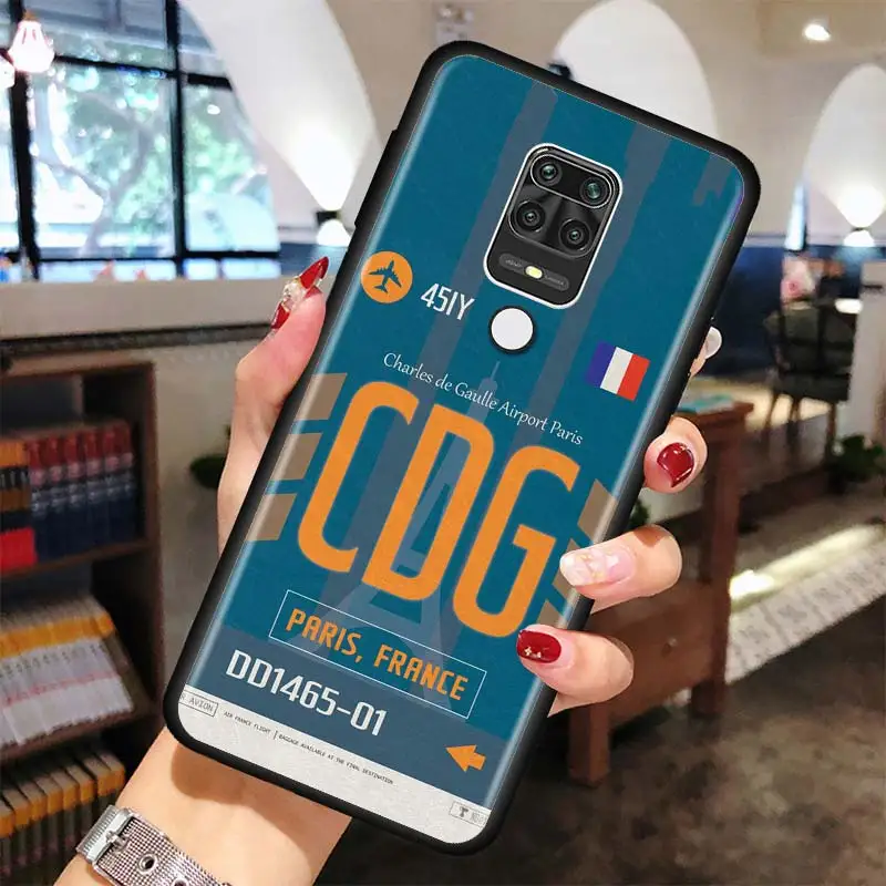 

retro Ticket label Shell for XIAOMI REDMI Note 9 9s 8T 8 Pro 7 Coque for Redmi 8A 9A 9C 9T 9i 9 Power TPU Bumper Black Guscio