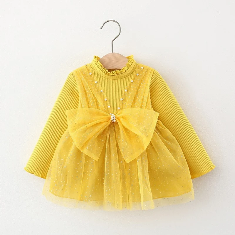 

Spring newborn baby girl clothes 1st baby birthday princess tutu dresses dress for baby girls clothing infant pearl bow dress