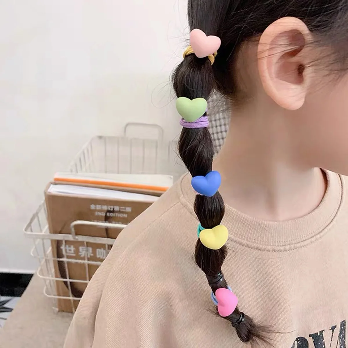 10 шт. Японские матовые бусины на резинке для волос для девочек в ярких цветах, аксессуары для хвоста.