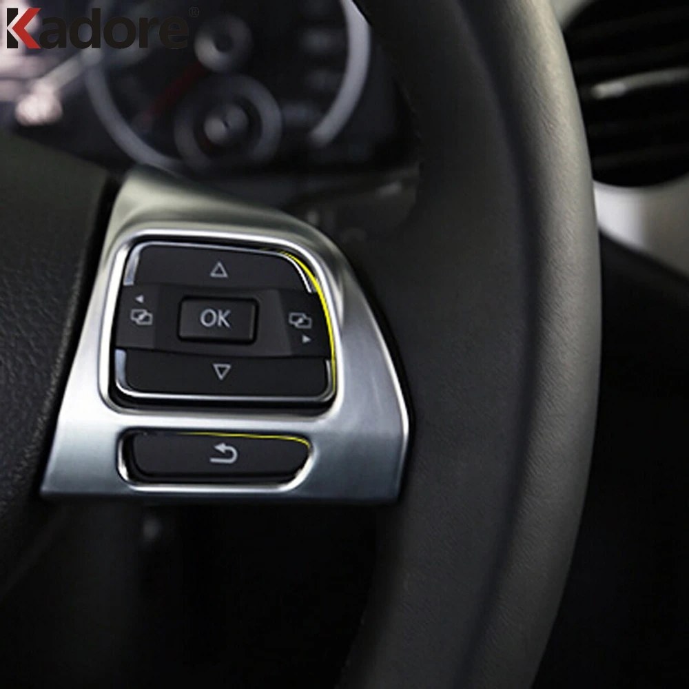 Матовая панель на рулевое колесо для Volkswagen Tiguan 2013 2014 2015 ABS декоративная крышка