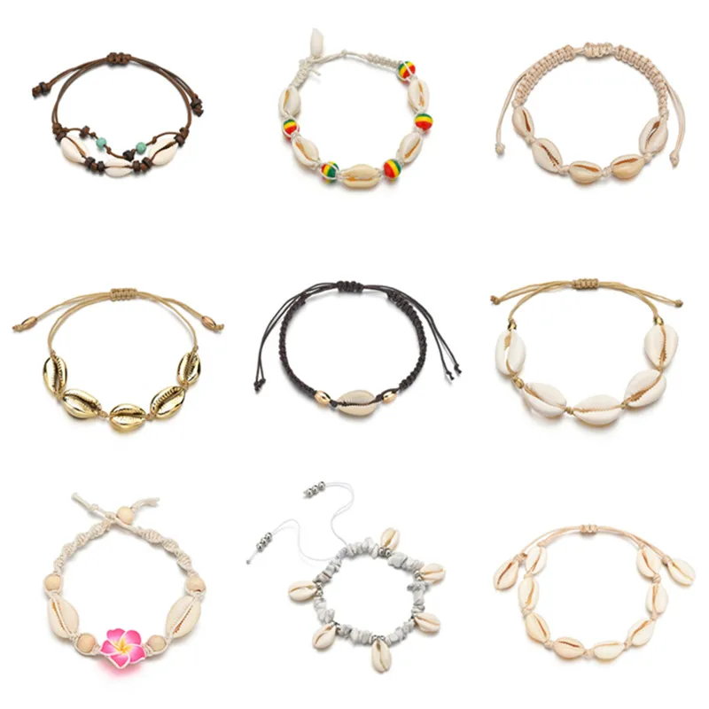 Terreau Кэти Natural узорчатые раковину ножной шнур браслет для Для женщин на ножку