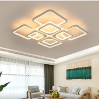 indoor led living room ceiling lamp modern minimalist bedroom kitchen white square acrylic chandelier suitable for restaurants