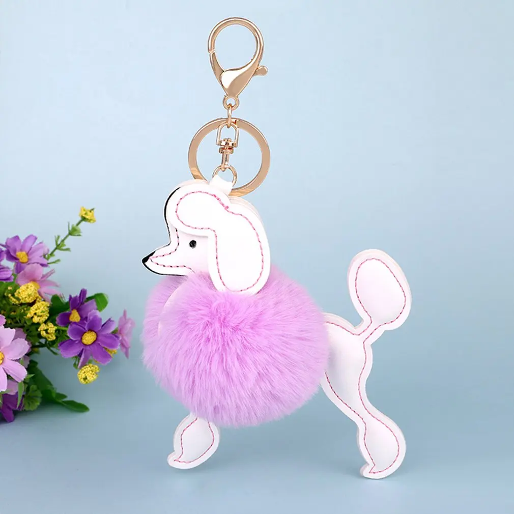 Милый длинный ободок для пуделя брелок красочная пушистая помпон дамская