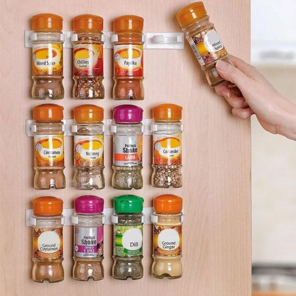 4 шт. стеллаж для специй органайзер настенный шкаф дверь Висячие баночки набор