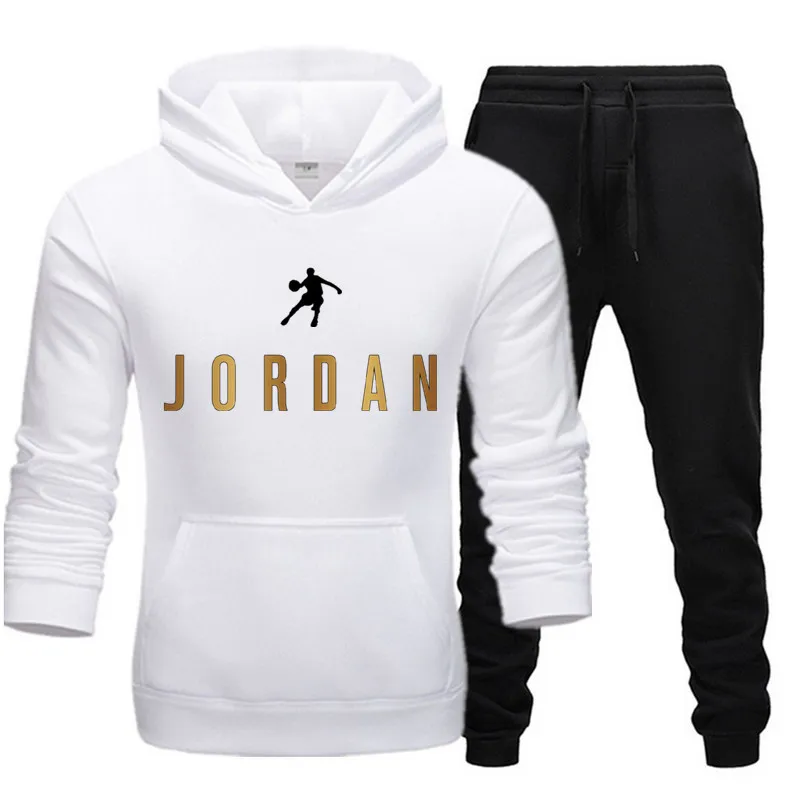

2021 new fashion men's pullover sweater cotton pants sportswear hoodie two-piece + pants
