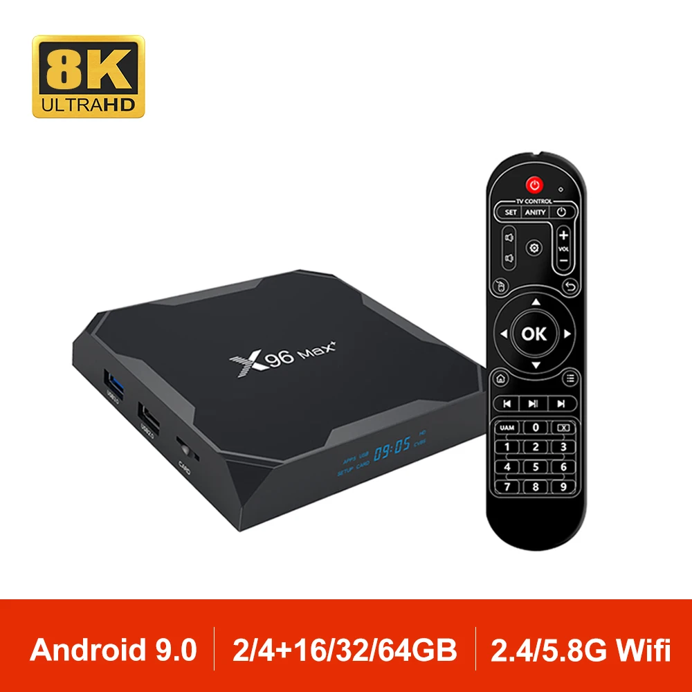 ТВ приставка X96MAX Plus Android 9 0 Amlogic S905X3 2 4G/5G Wifi BT 4 8K HDR приемник Голосовое управление X96