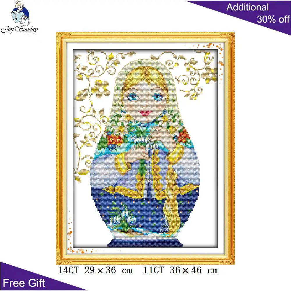 Домашний декор Joy Sunday Матрешка C217(5)C218(6)C219(7)C220(8) 14CT 11CT подсчитанная штампованная