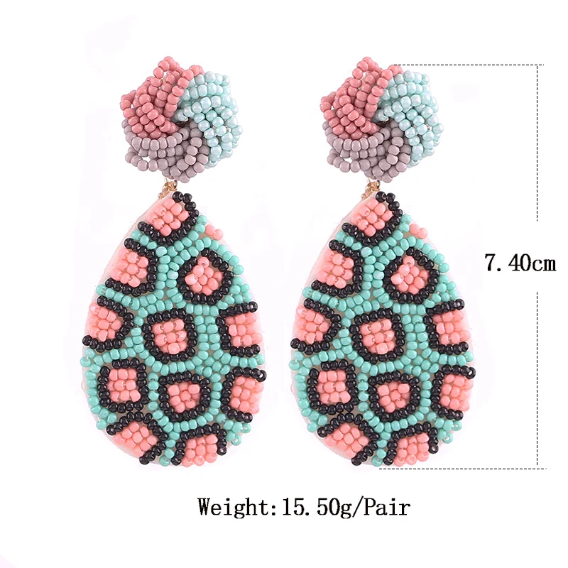Sehuoran Za эффектные Висячие серьги для женщин Boho модные эффектные бисерные серьги ручной работы Роскошные вечерние ювелирные изделия