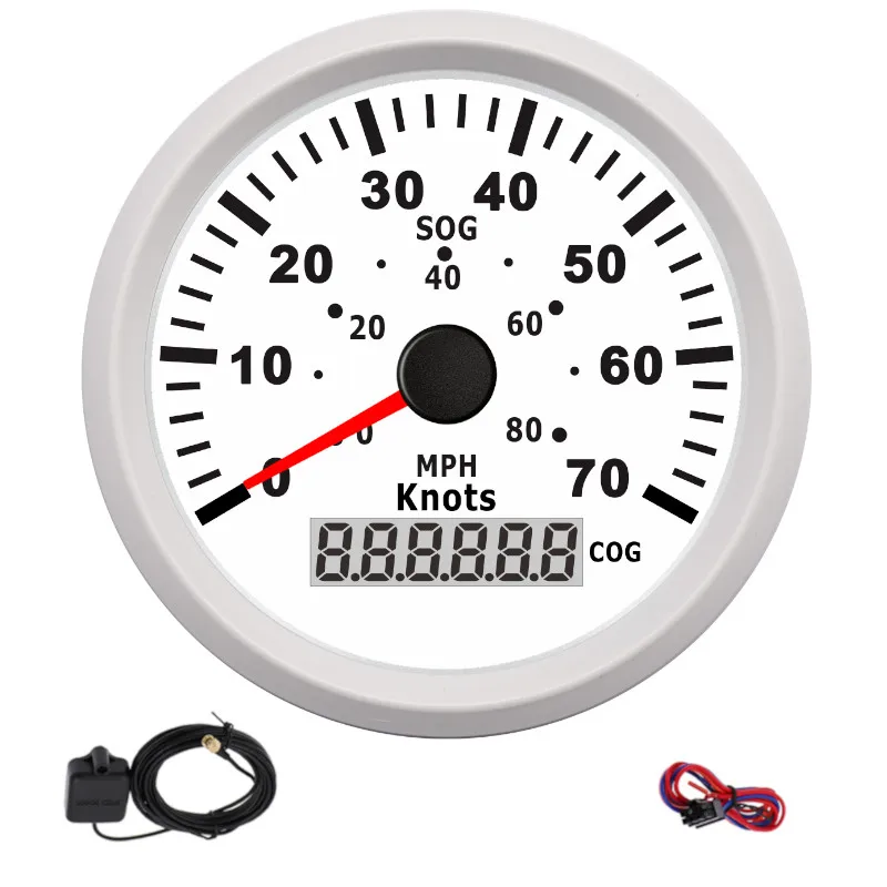 

Marine Boat GPS Speedometer 85mm Odometer 0-70 Knots Fit For Boat Yacht Vessels With Trip Mileage COG SOG glow gauge 12V 24V