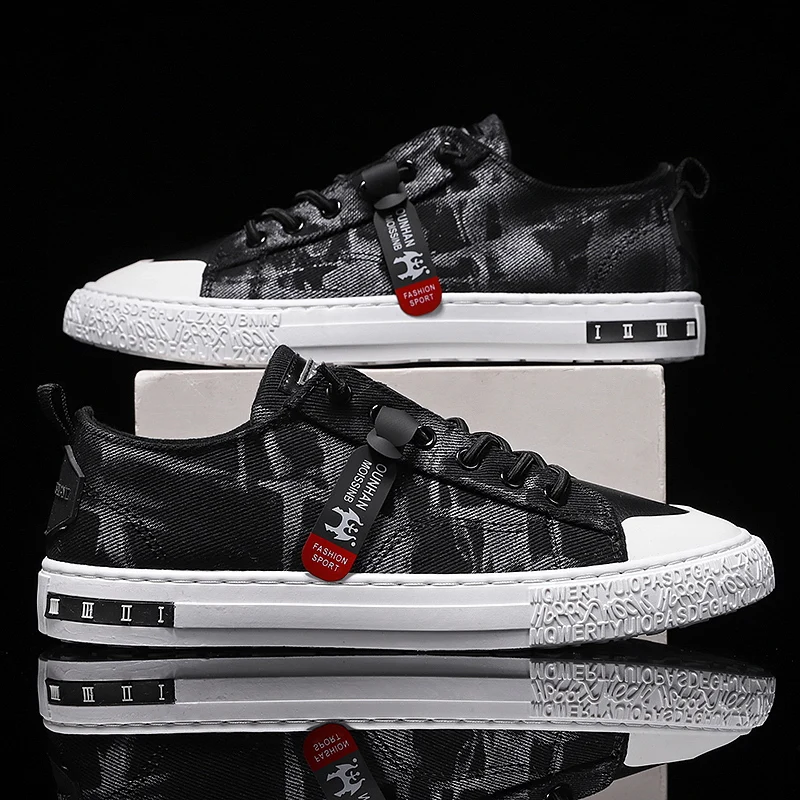 

Мужские модные черные удобные холщовые кроссовки, новинка весны 2021, Мужская Уличная обувь с вулканизированной подошвой, повседневная обувь...