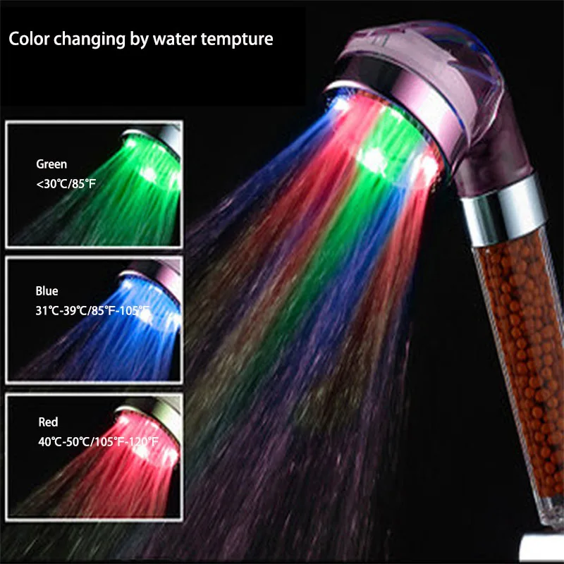 

Насадка для душа с датчиком температуры и светодиодной подсветкой, 3/7 цветов