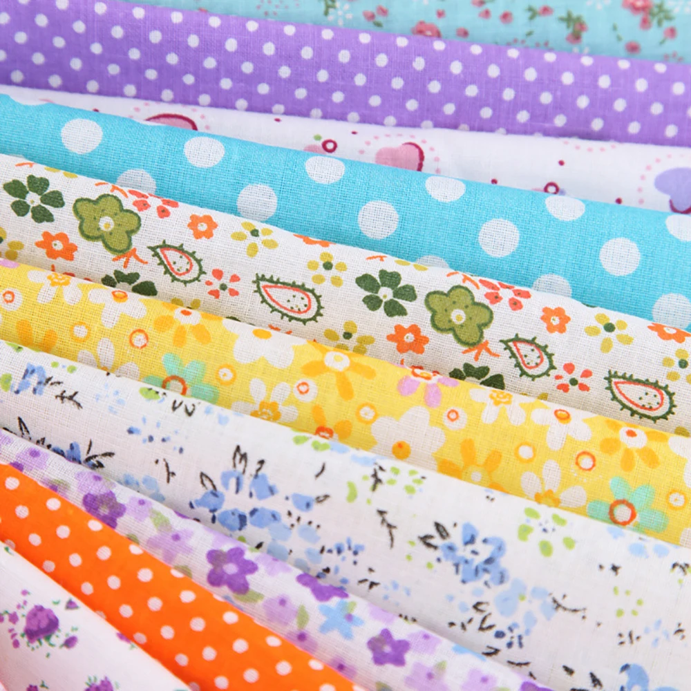 

Set Cotton Cloth 10*10cm Floral Mixed Color Patchwork Clothes Clothing
