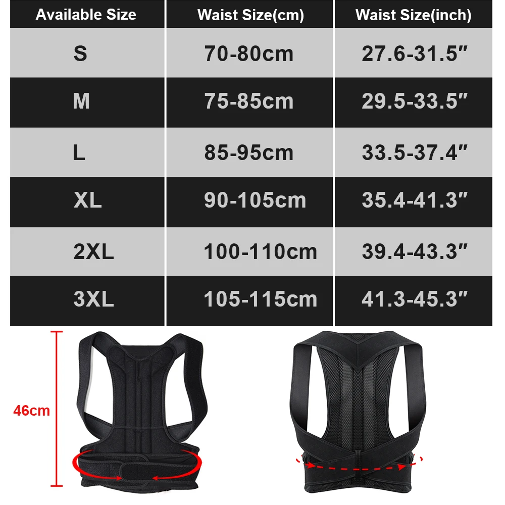 

Back Posture Brace Support Stop Slouching Adjustable Adult Corset Posture Correction Belt for Men Women Hunching Back Trainer