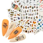 1 лист сексуальные дикие леопардовые наклейки для ногтей животные геометрические желтые Лев Водные Наклейки для ногтей принадлежности для ногтей