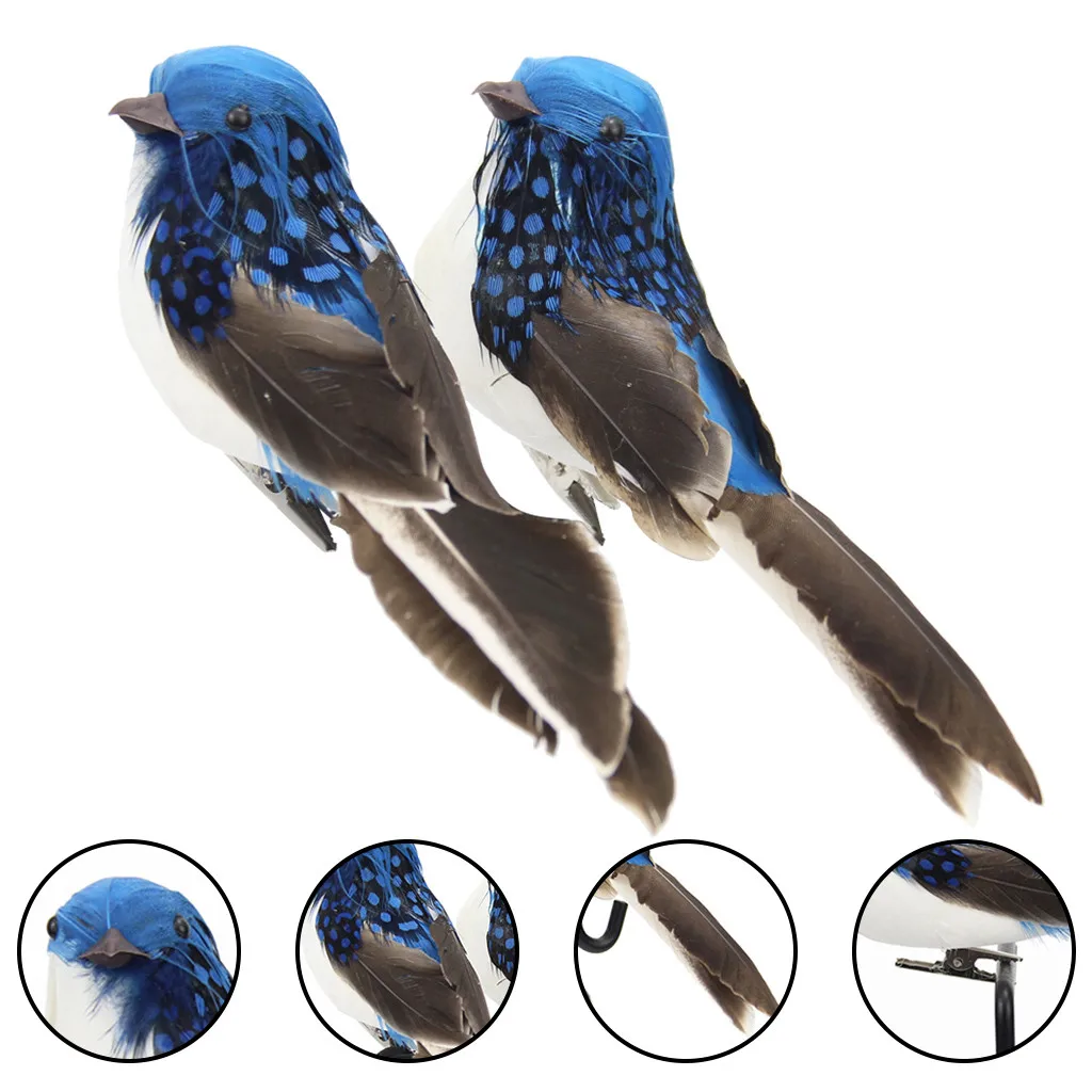 Мини Искусственные Птицы искусственные перья пенистый сыв украшение для свадьбы