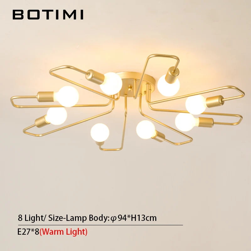 8 Light BOTIMI, новинка, потолочные светильники для гостиной, современный золотой потолочный светильник, изгиб, металлическая поверхность, монтируемая, для спальни, осветительные приборы - Цвет корпуса: 8 Light