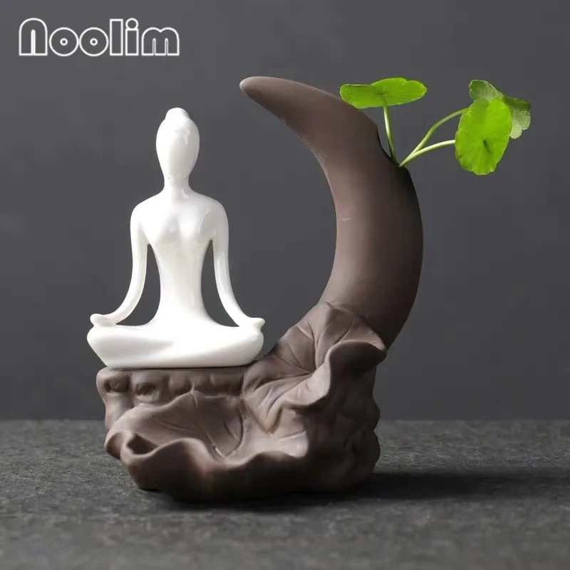 Креативный белый фарфоровый горшок для йоги цветочный лотос пруд ручная работа