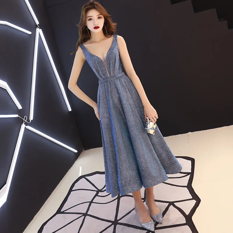 FZSLCYIYI модное qipao новое простое вечернее платье с v-образным вырезом и блестками