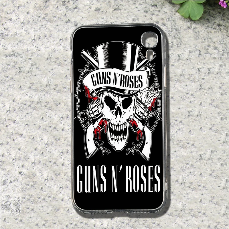 NO.16 Guns n Roses мягкий чехол для мобильного телефона из ТПУ чехол для Iphone 4, 4S 5 5S SE 5C 6 6S 7 8 Plus X XS XR максимальный чехол - Цвет: NO.16