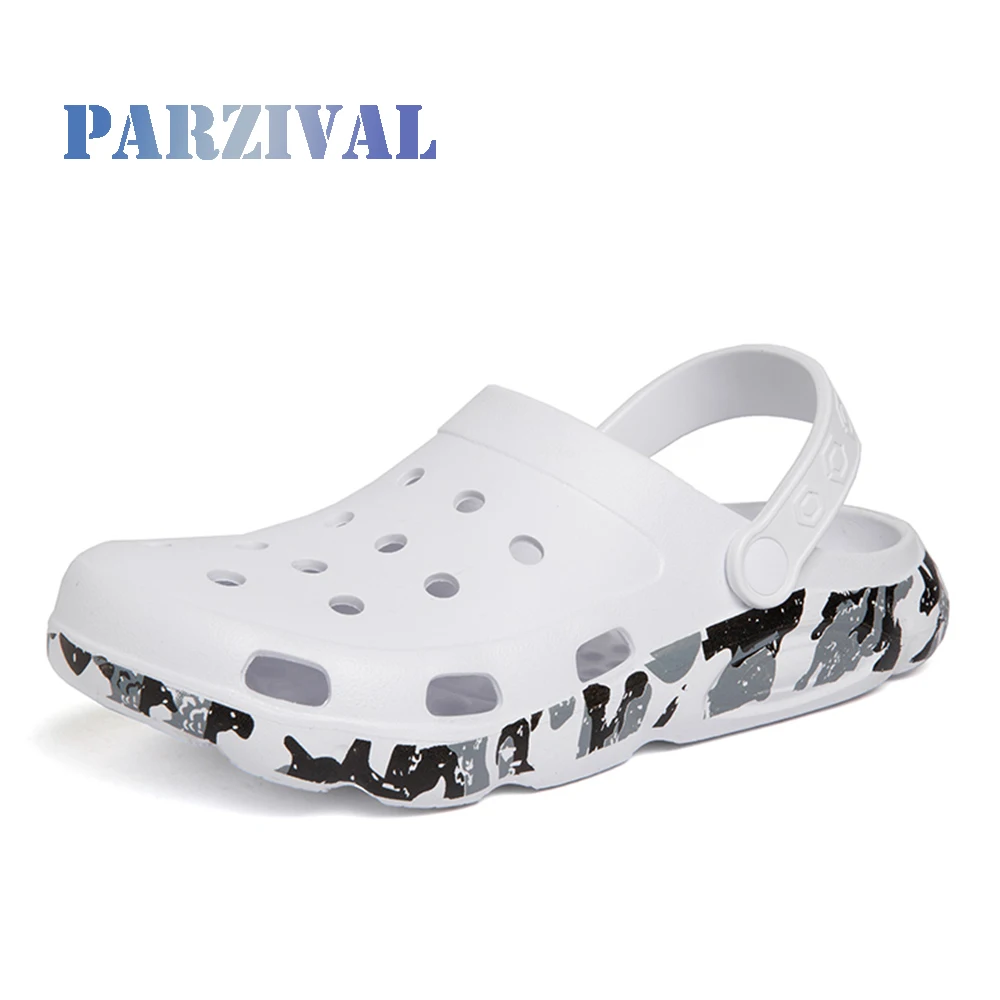 

PARZIVAL Mens Clogs Camo New Mens Sandals Summer Beach Slippers Man Outdoor Casual Garden Sandals Water Shoes Male Big Size